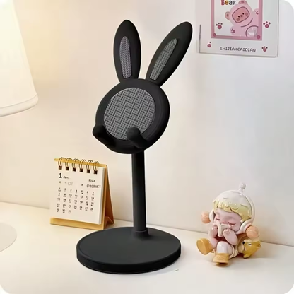 Black cute bunny phone stand for desk