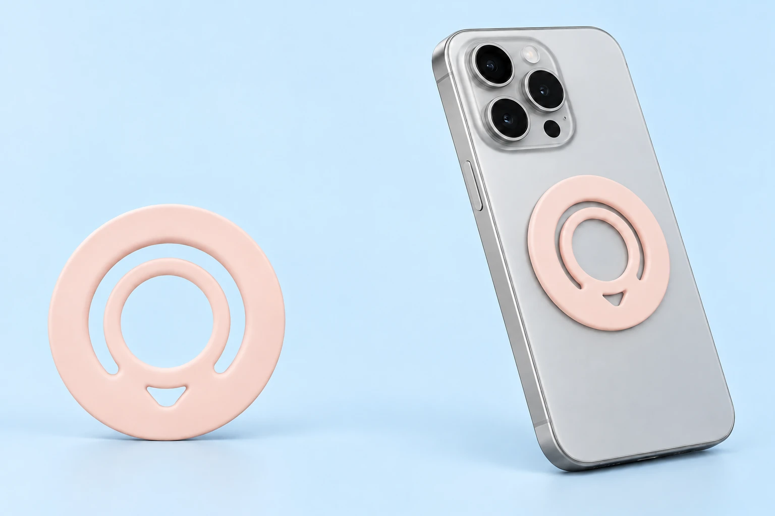 Pastel Pink C-Cut Silicone Magnetic Phone Finger Ring