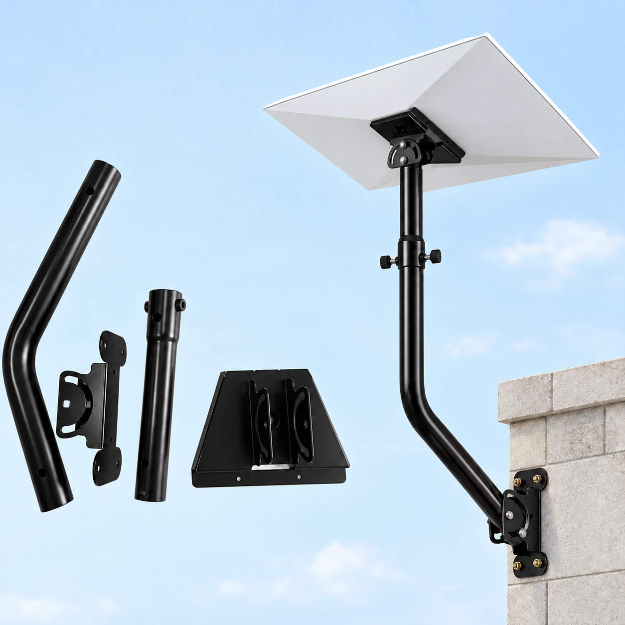 Starlink Gen3 Dual-Tilt Telescoping Bent-Tube Wall Mount