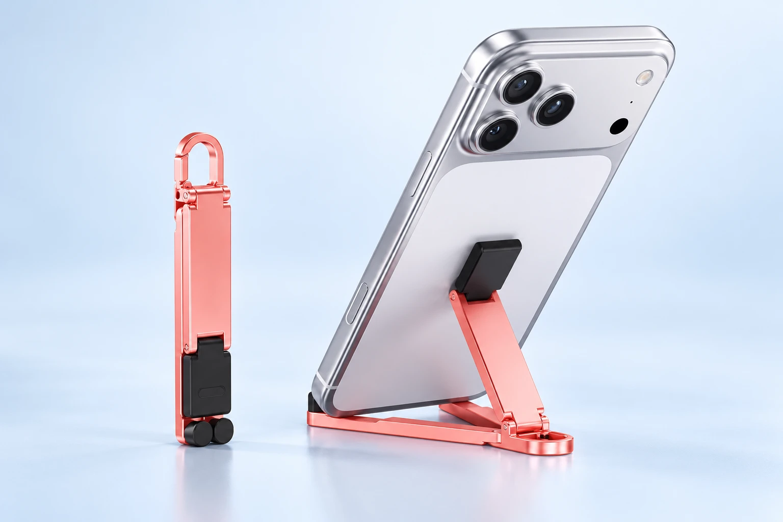 Pink Mini Folding Keychain Phone Stand
