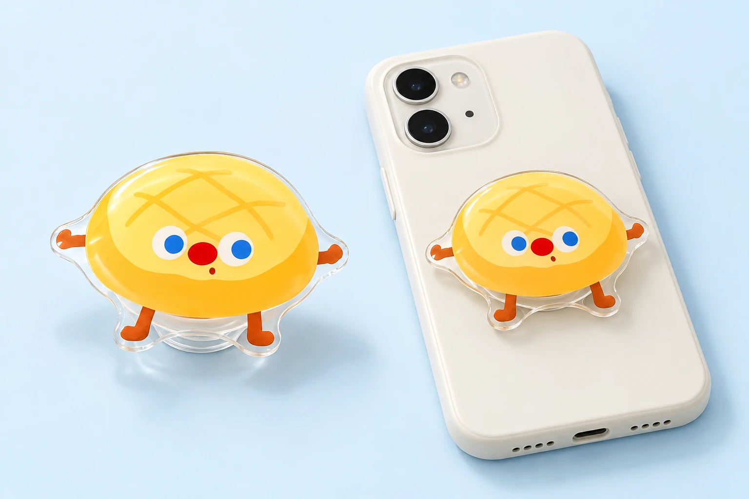 Walking Pineapple Bun Acrylic Expandable Phone Grip