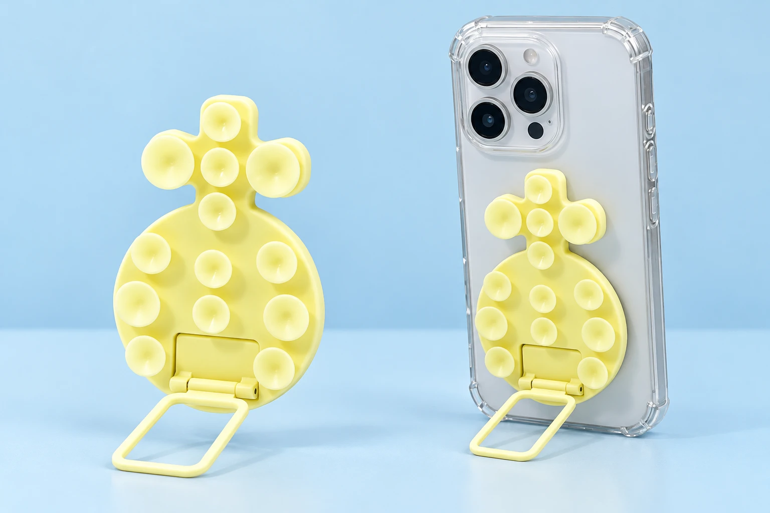 Pastel Yellow Pineapple-Shaped Suction Phone Kickstand