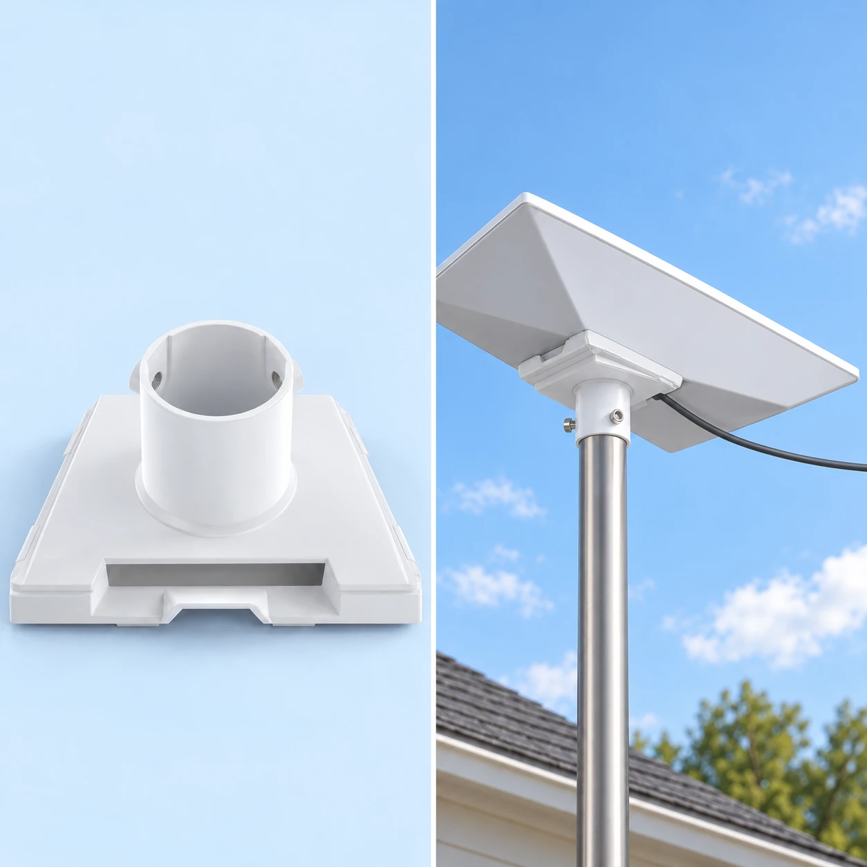 Off-White Pole Adapter for Starlink Gen 3