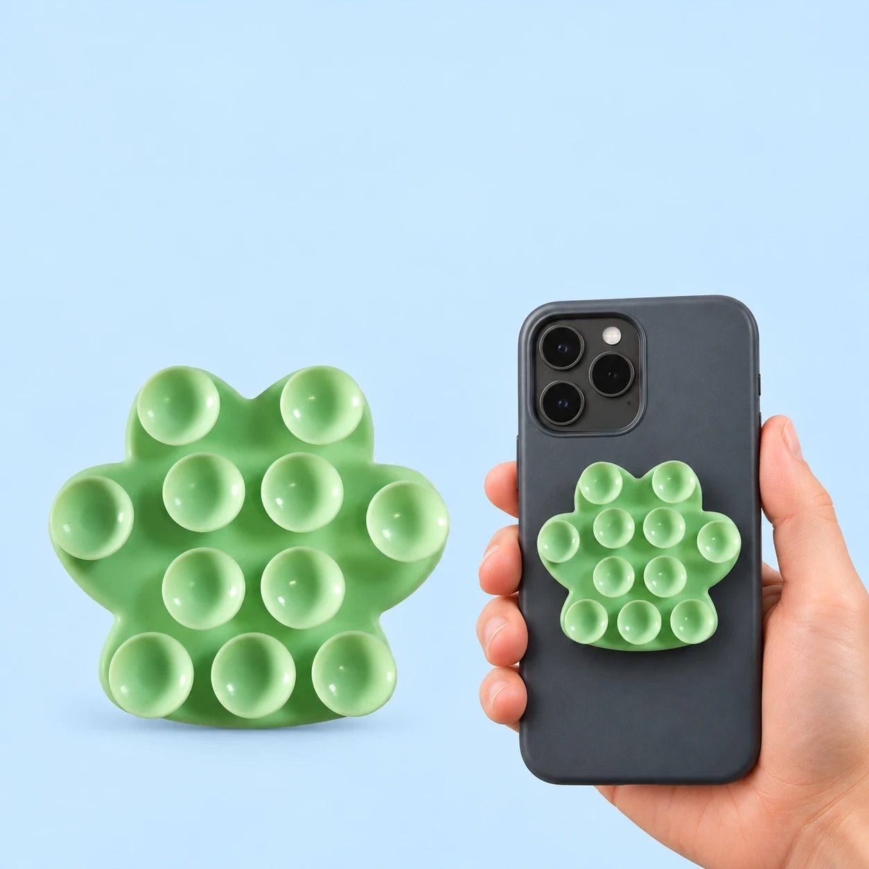 Mint Cactus Eleven-Cup Expandable Suction Phone Grip