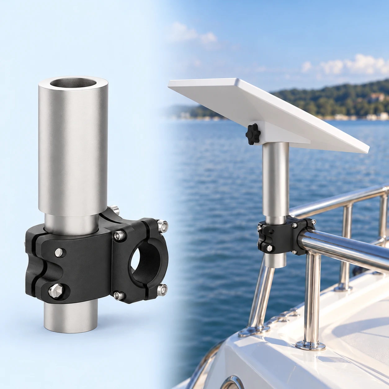 CM1 Rail Clamp and Stepped Mast for Starlink Mini Adapter
