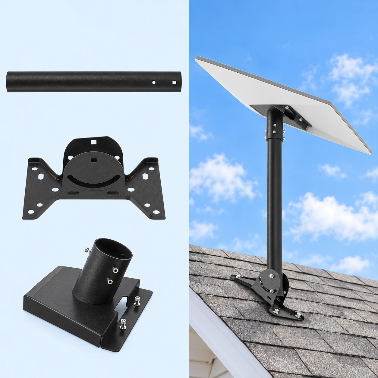 Starlink Gen3 B20 Black Straight-Pole Roof Mount Kit