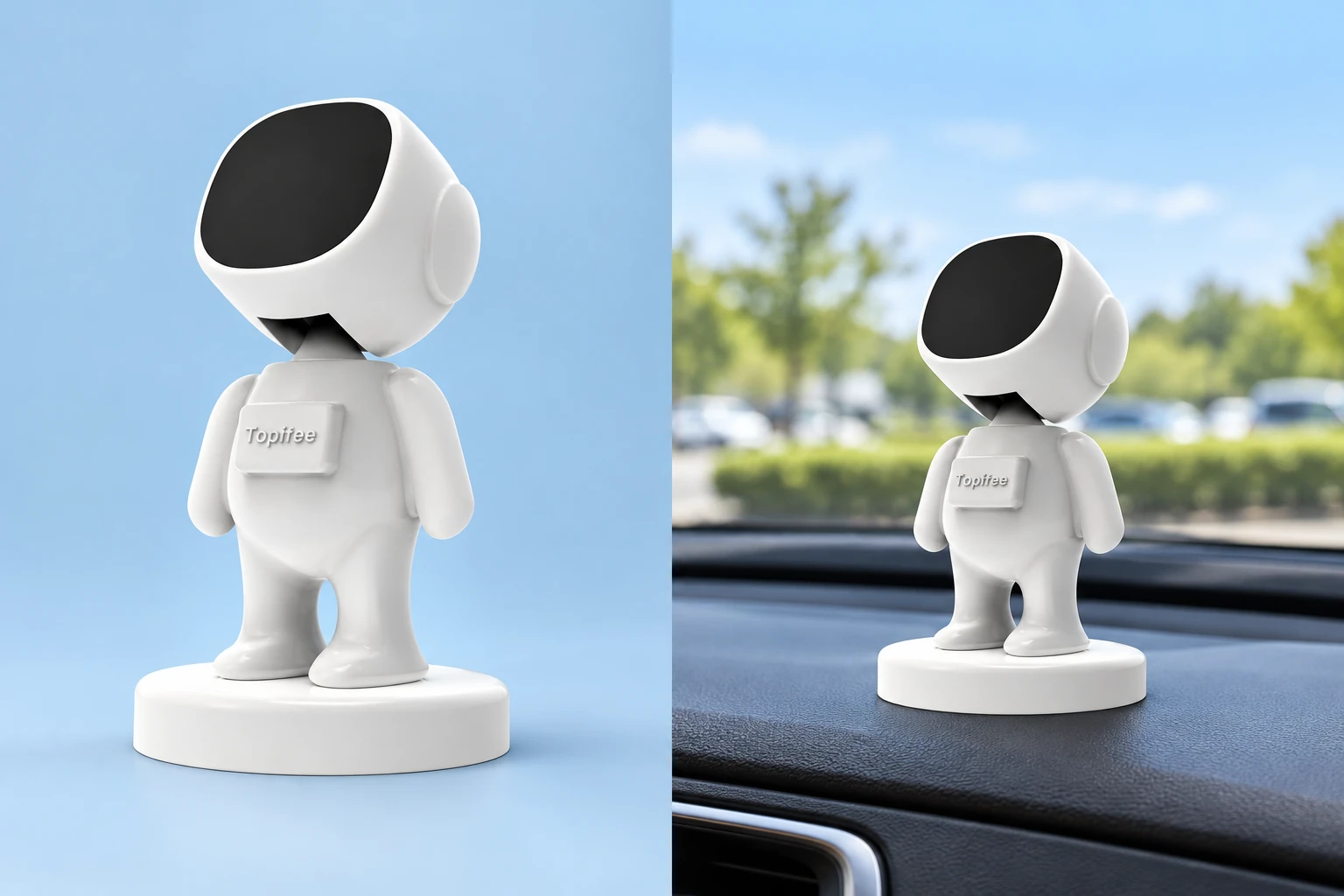 White Astronaut Magnetic Dashboard Phone Holder