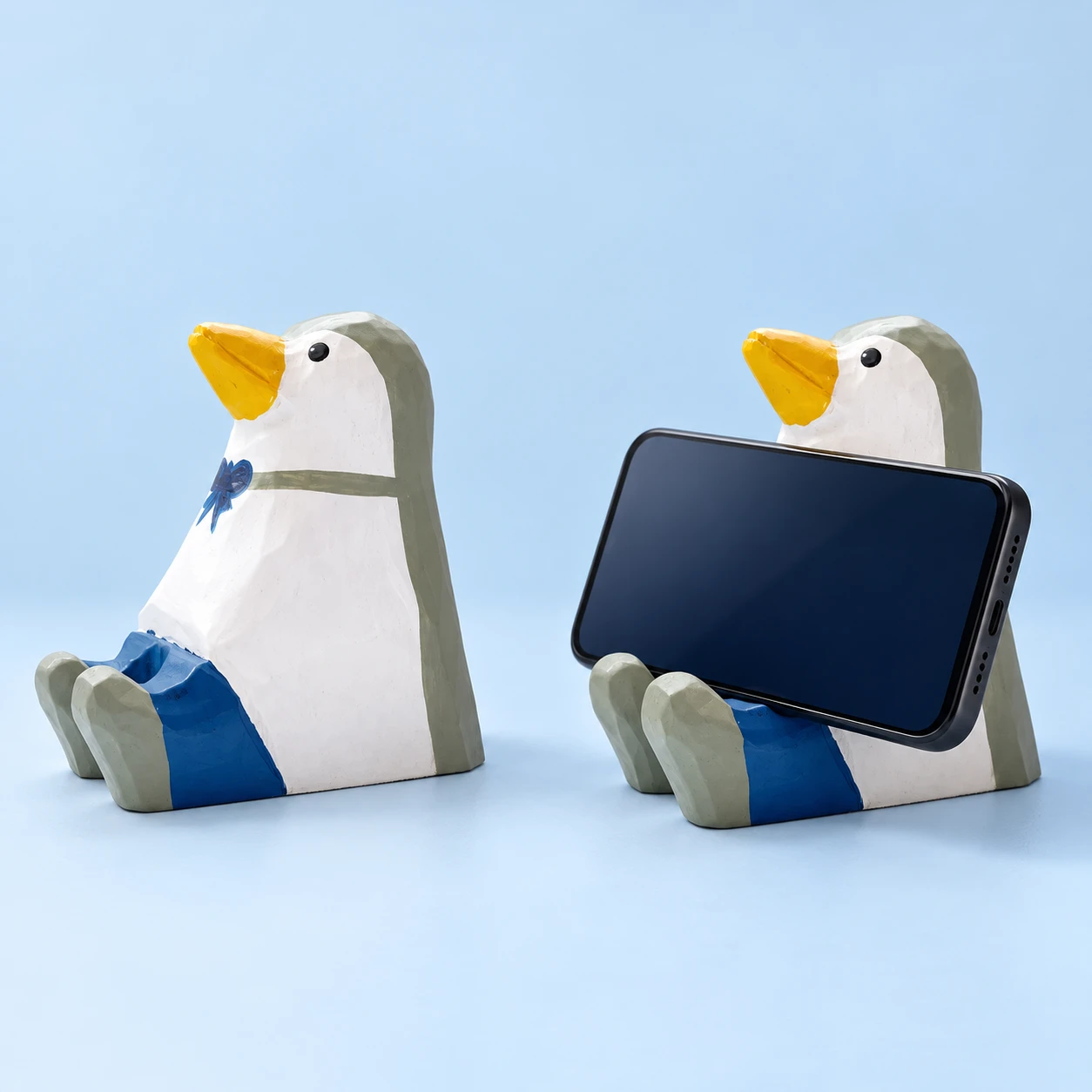 Wooden Penguin Phone Stand