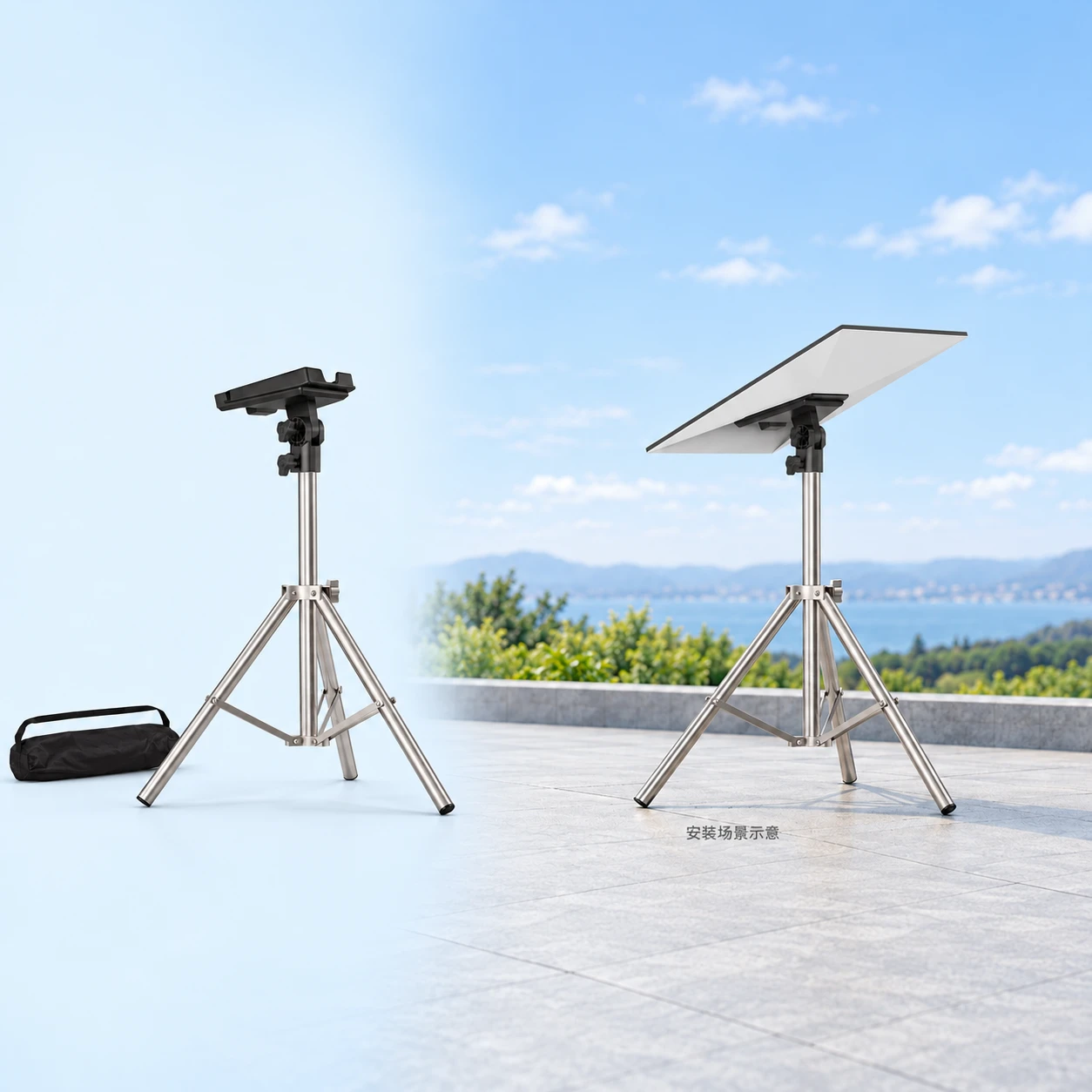 Steel Tripod with Black Dual-Knob Receiver for Starlink Standard