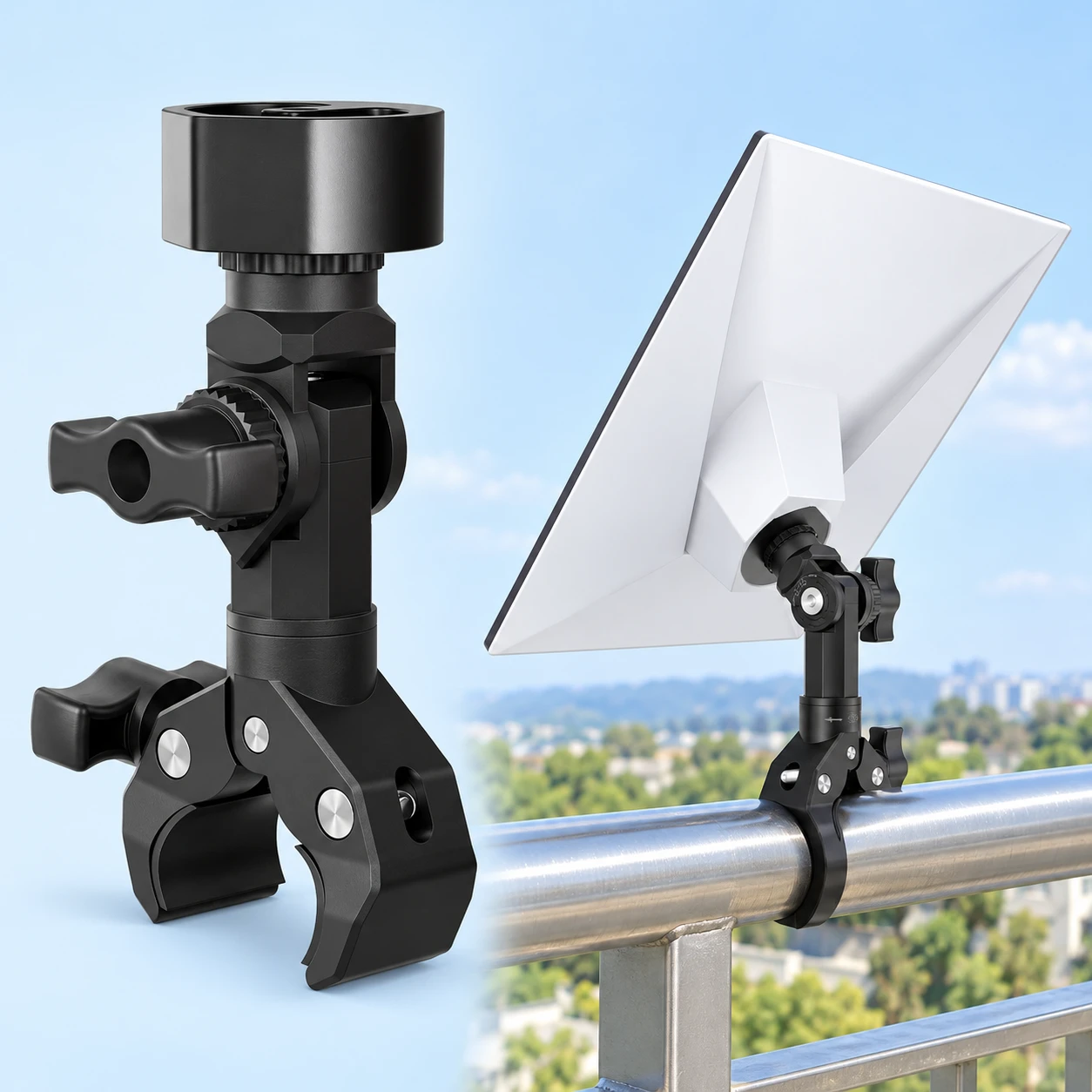 Geared-Angle Pole Clamp Mount for Starlink Mini