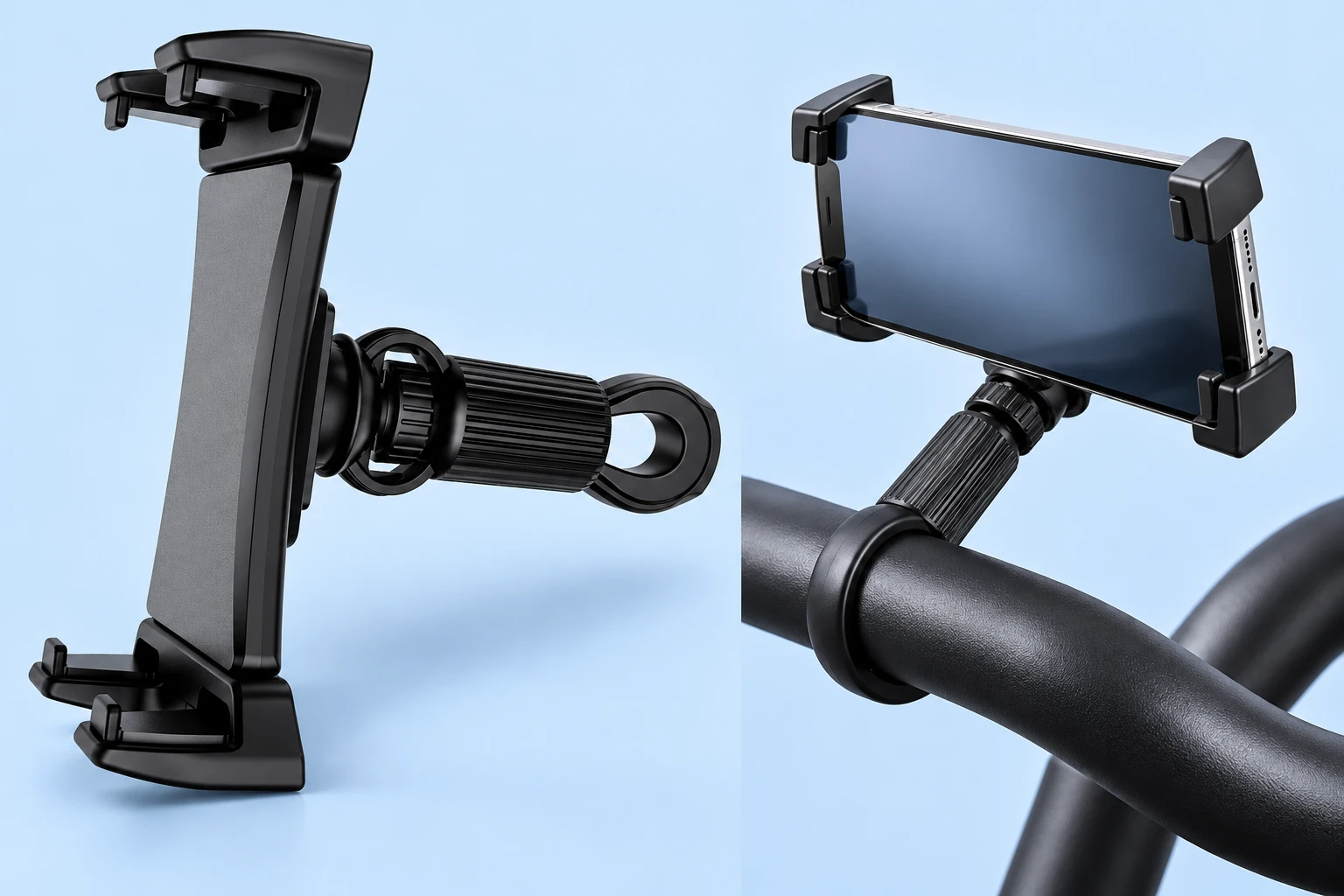 Black Oval-Loop Exercise-Bar Phone Holder