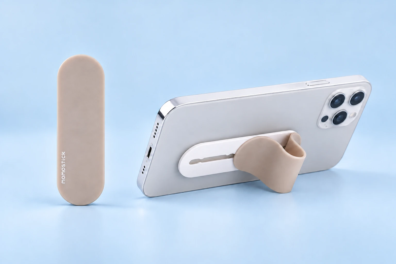 Beige Momostick Sliding Phone Grip photo
