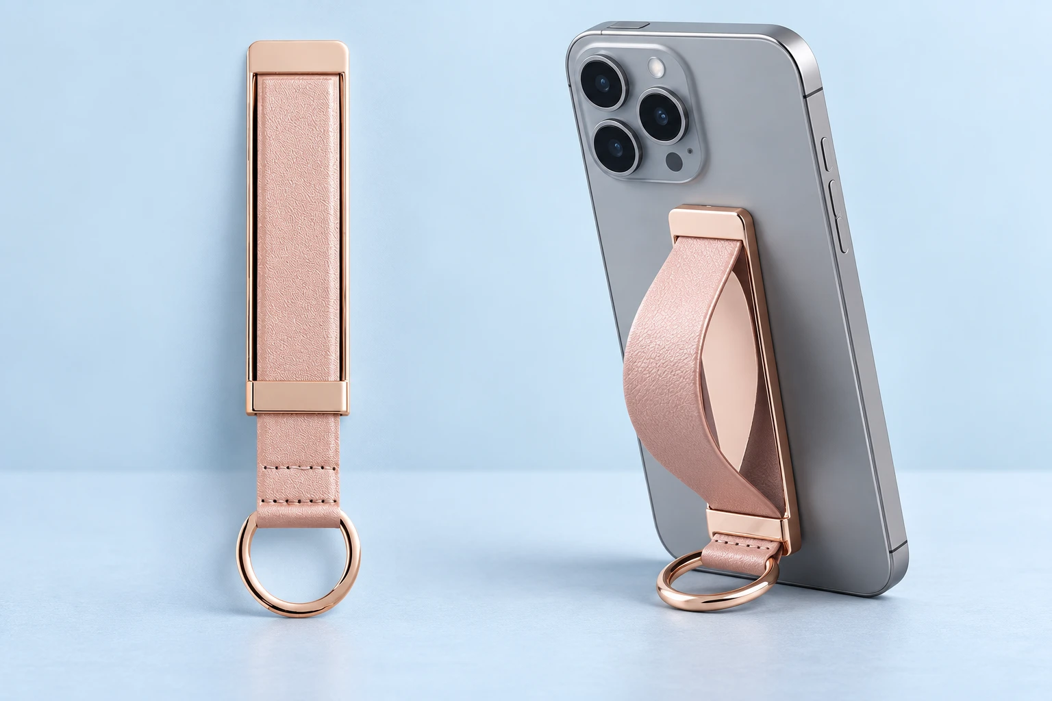 Rose Gold Sliding Phone Grip Strap photo