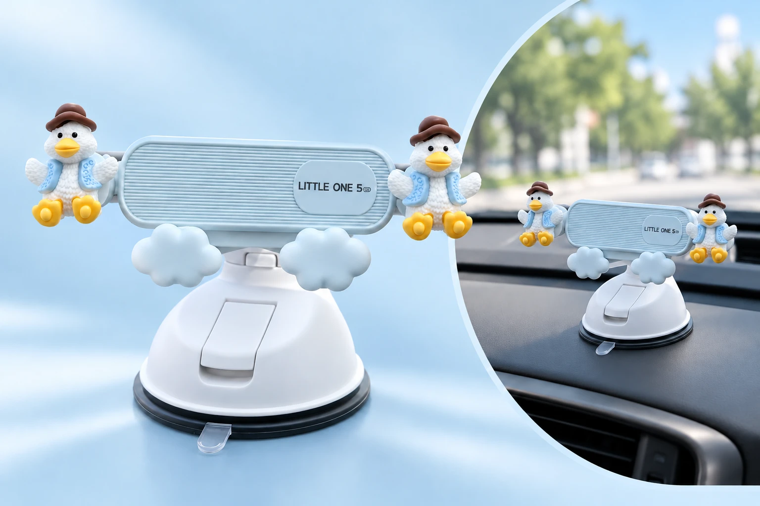Brown-Hat Duck Short-Base Dashboard Phone Holder