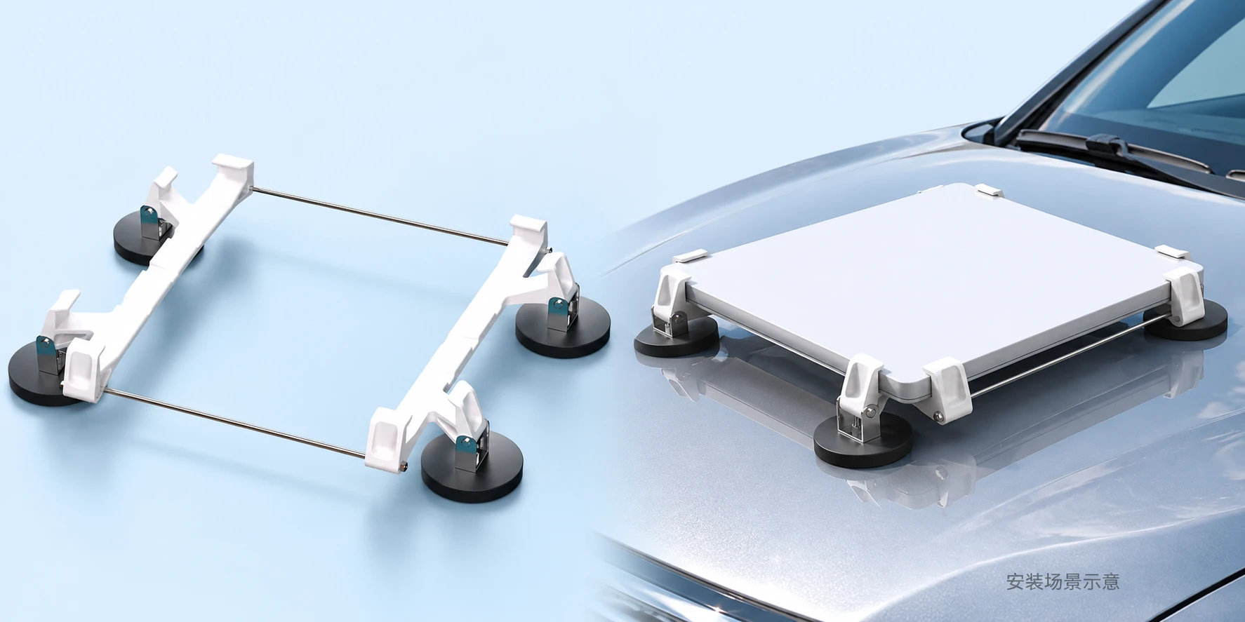 Starlink Mini Stepped Twin-Bar Four-Magnet Mount Kit