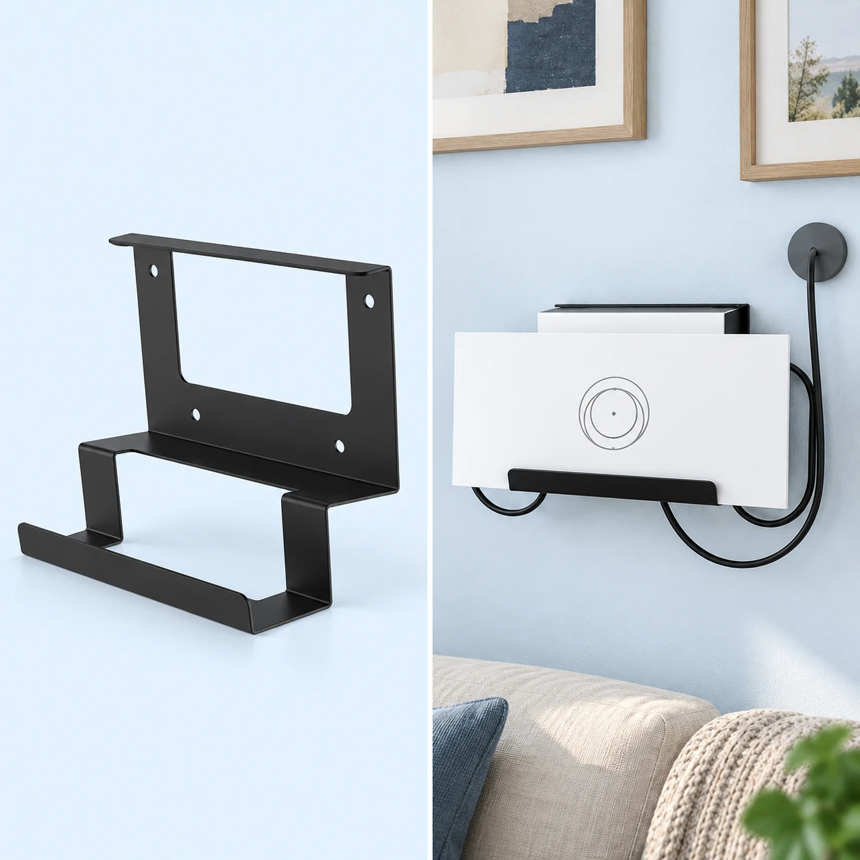 Black Router and Power Supply Wall Mount for Starlink Gen 3
