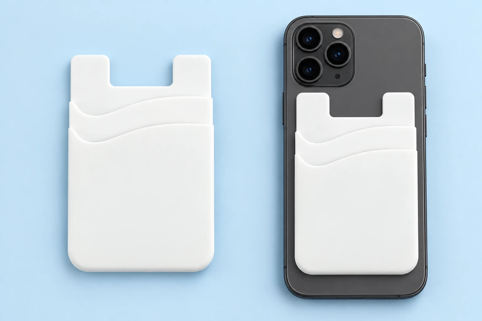 White Two-Tier Phone Card Pocket