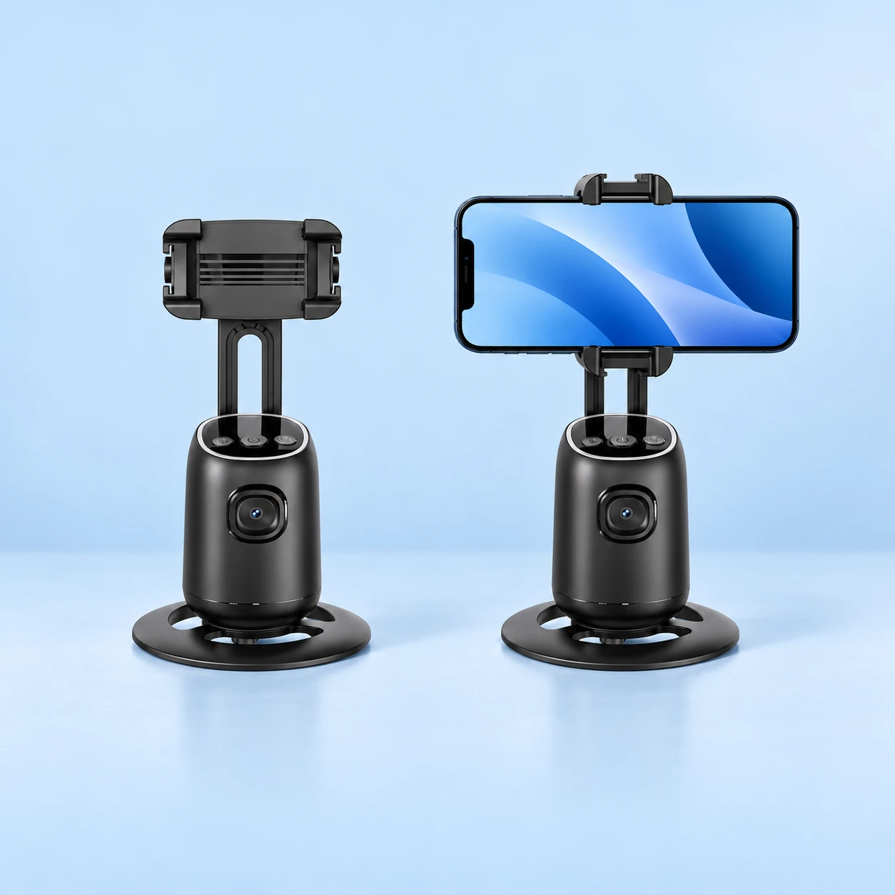 Black Slotted-Neck Desktop Tracking Phone Holder