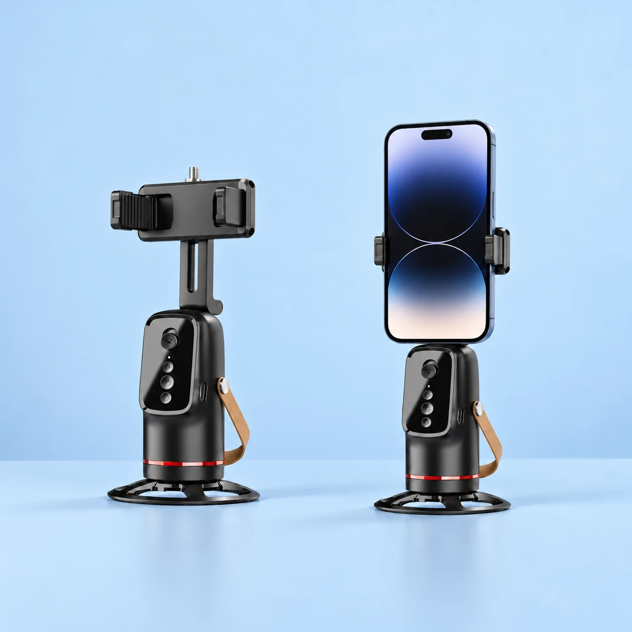 Black Fold-Neck Desktop Tracking Phone Holder