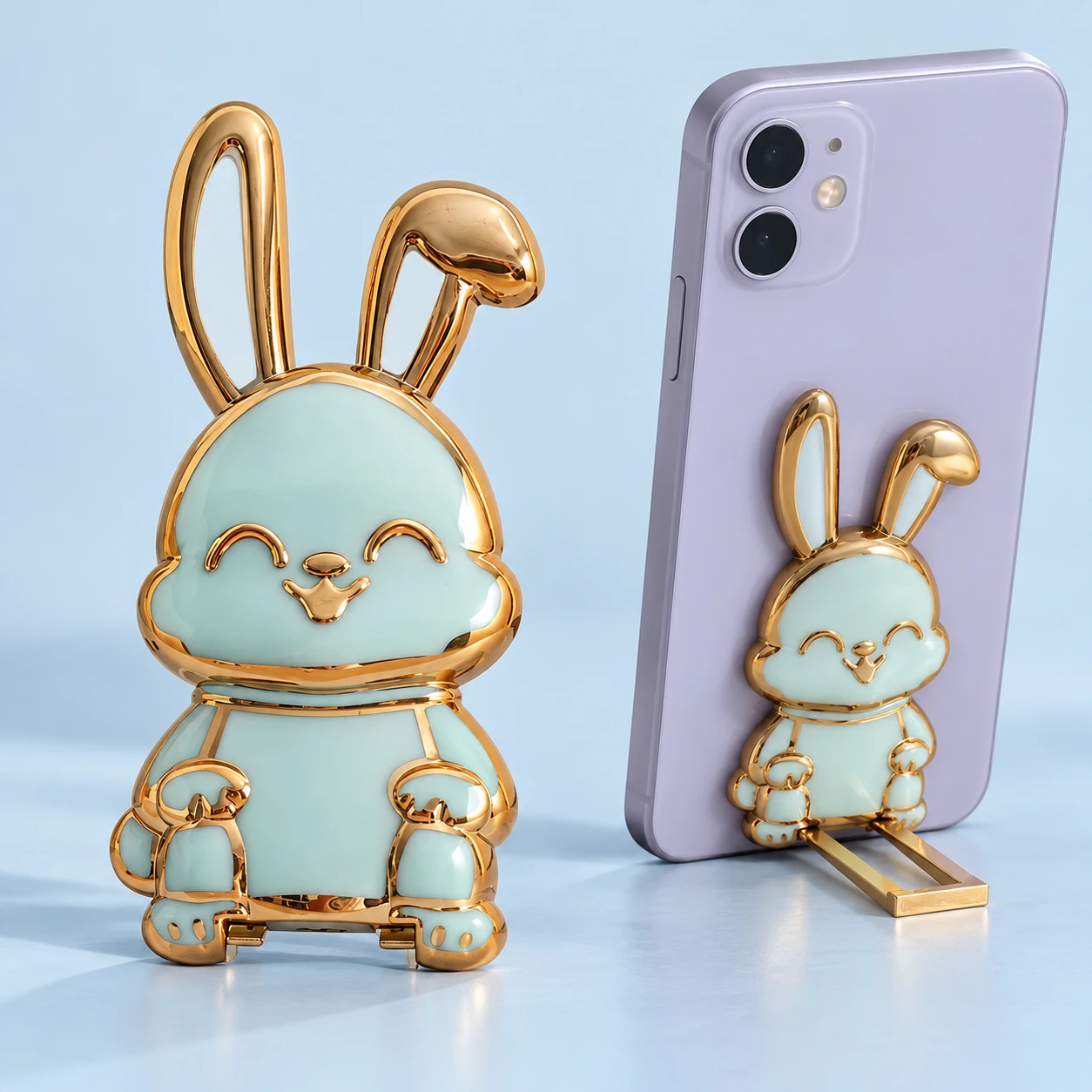 Mint Bunny Folding Adhesive Phone Kickstand photo