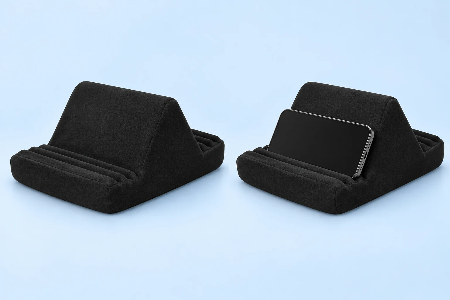 Black Multi-Groove Foam Phone Reading Cushion