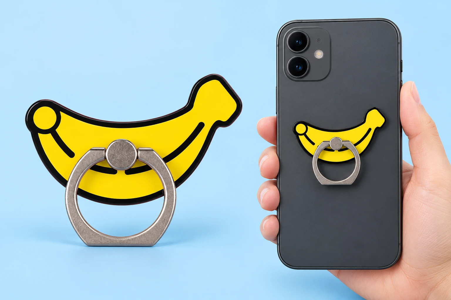 Yellow Banana Phone Ring Holder