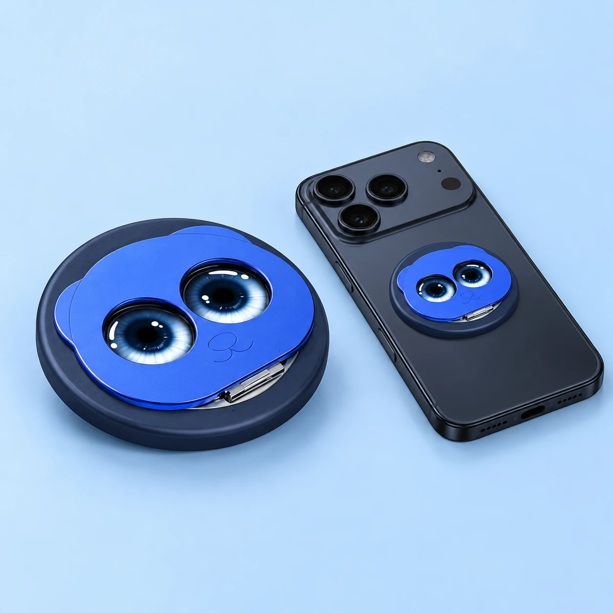 Blue Wide-Eyed Magnetic Folding Phone Ring photo