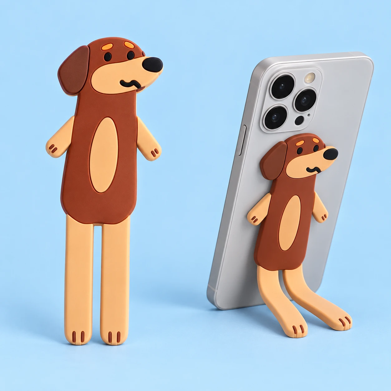Brown Dachshund Bendable Phone Kickstand