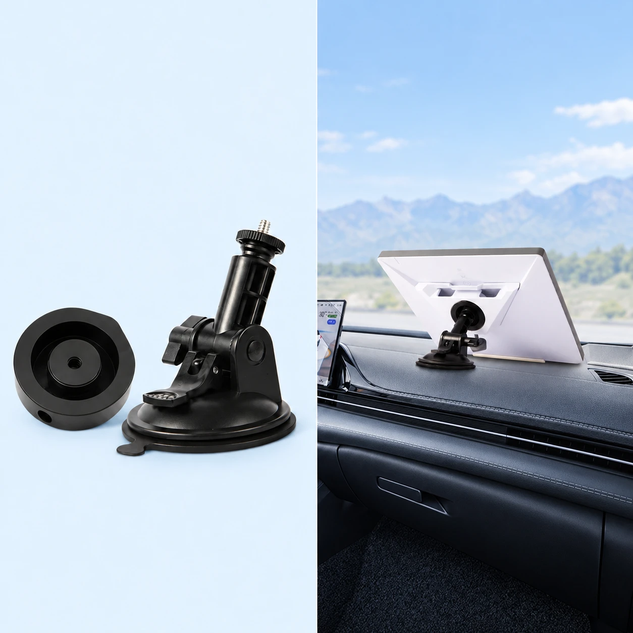 Single-Suction Mount with Round Adapter for Starlink Mini