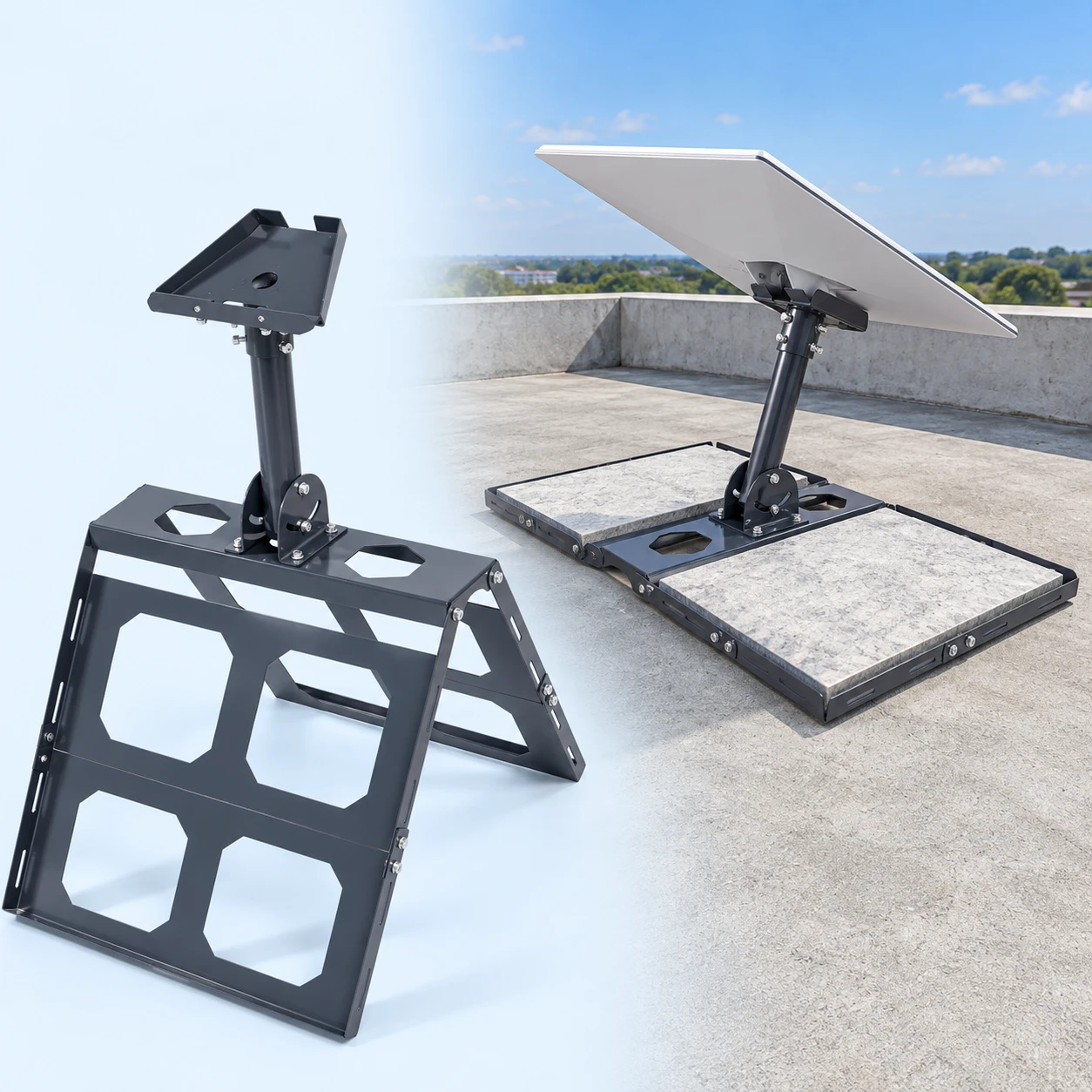 Four-Window Folding Ballast Frame for Starlink Gen3