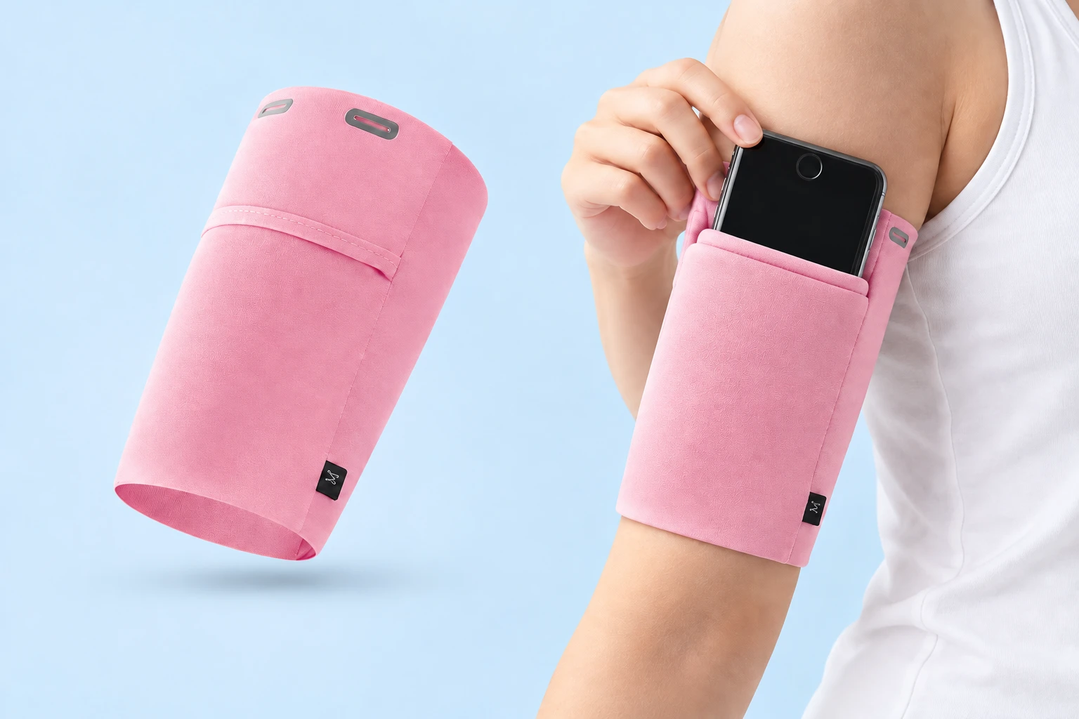 Pastel Pink Pull-On Phone Pocket Sleeve - M photo