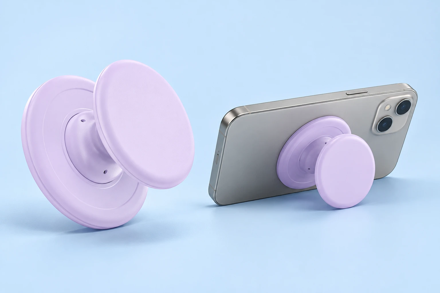 Lilac Silicone Expandable Magnetic Phone Grip