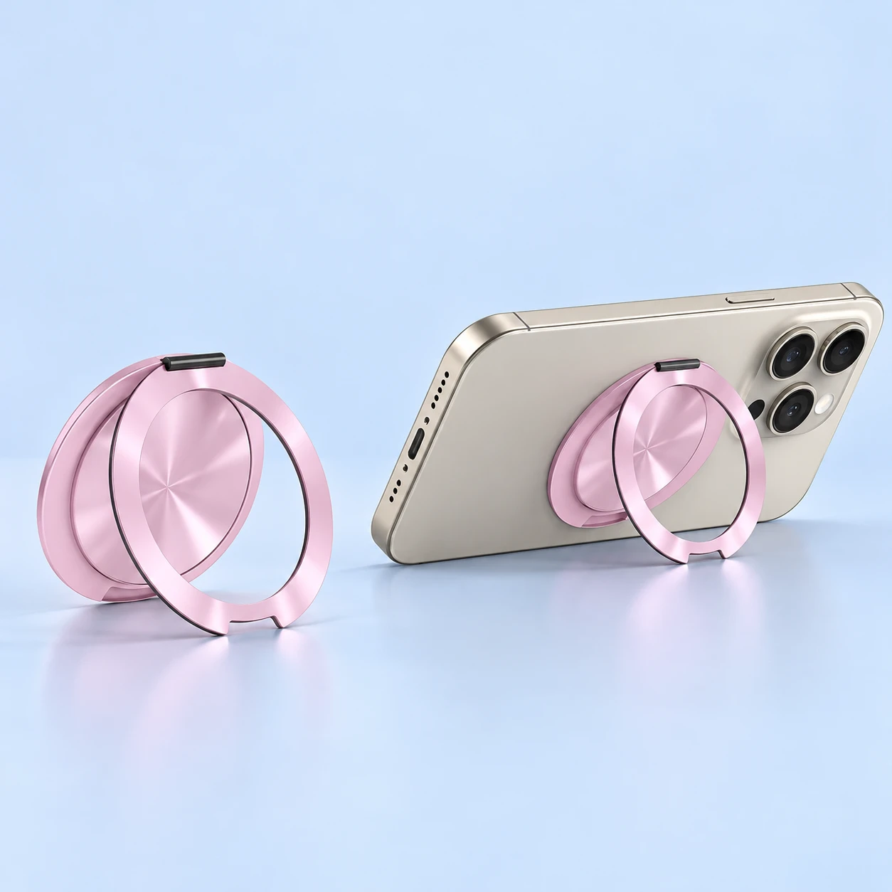 Pink Notched Annular Phone Ring Stand