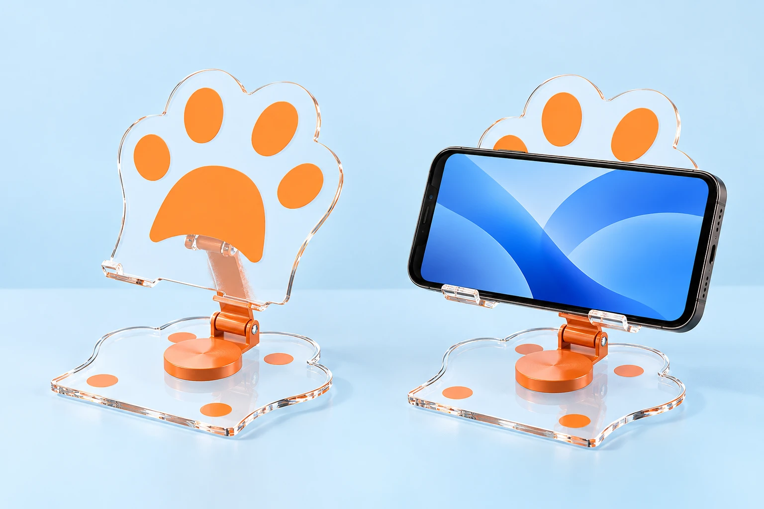 Orange Paw Acrylic Swivel Phone Stand
