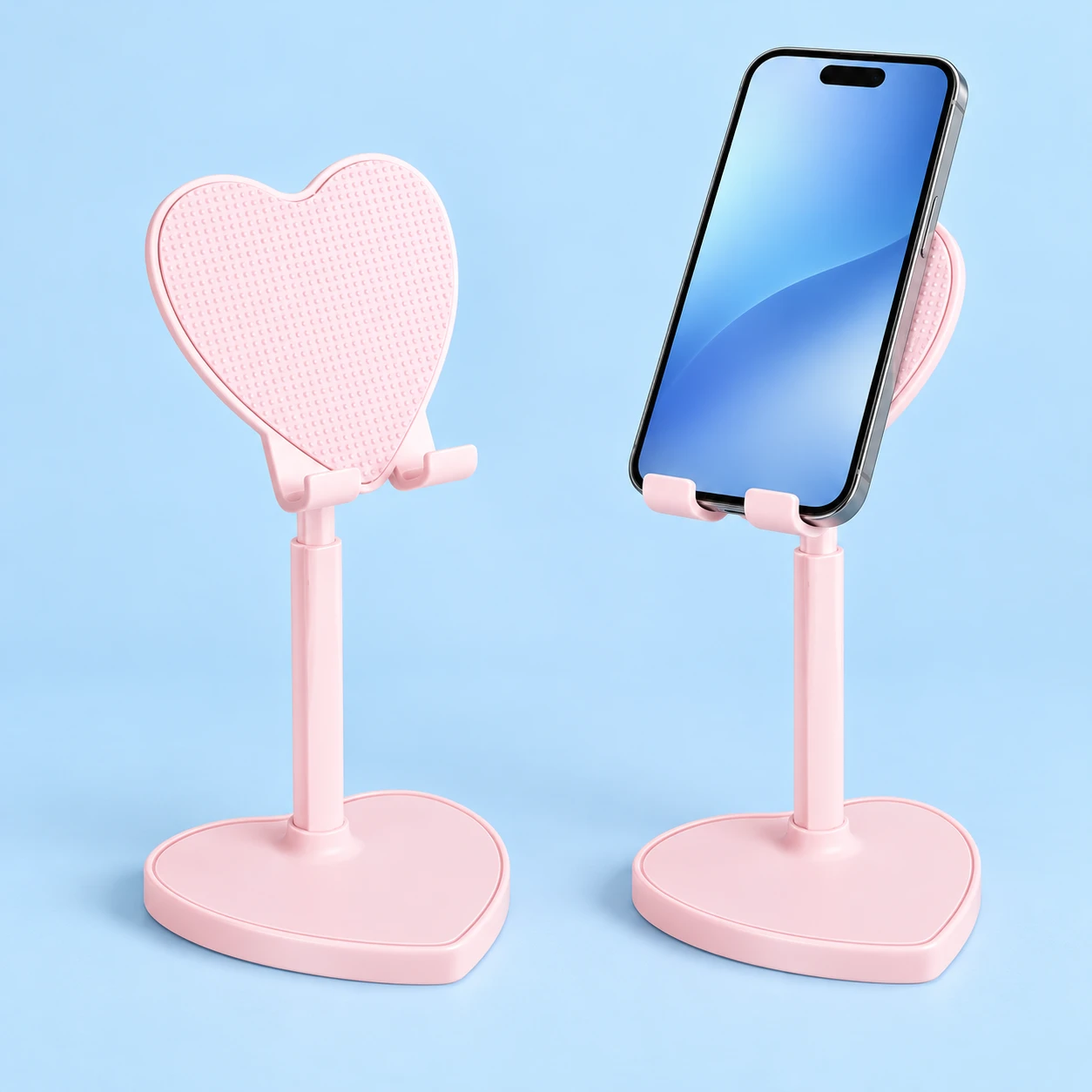 Pastel Pink Heart-Base Adjustable Phone Stand