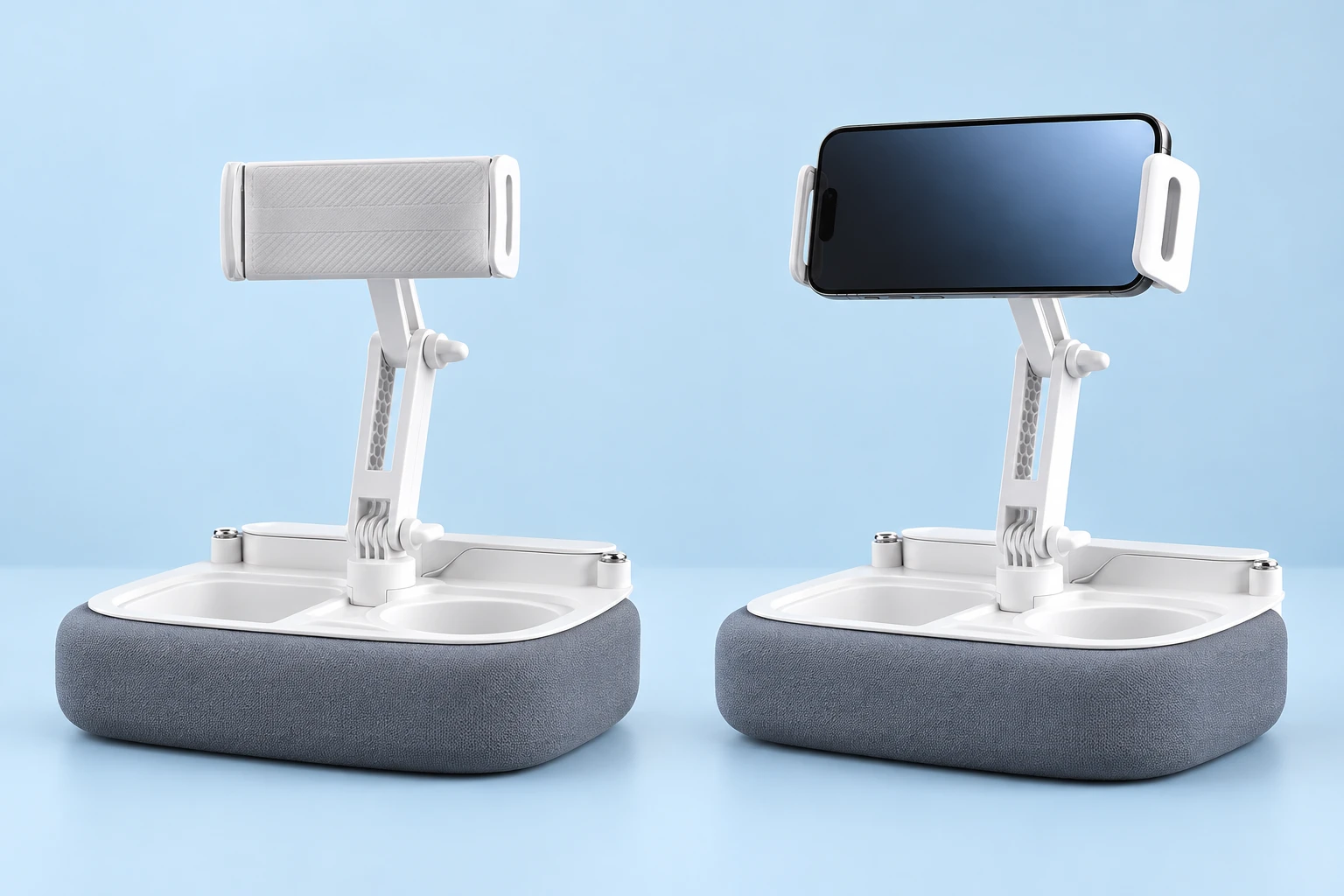 Gray BZ-07 Padded-Tray Articulated Phone Stand