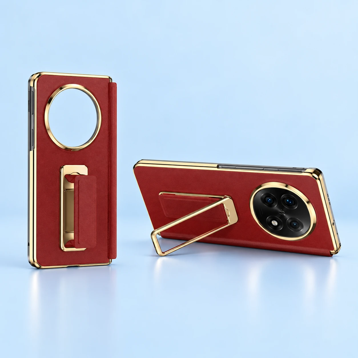 Red Rear-Only Strap and Loop-Stand Case for Find N5