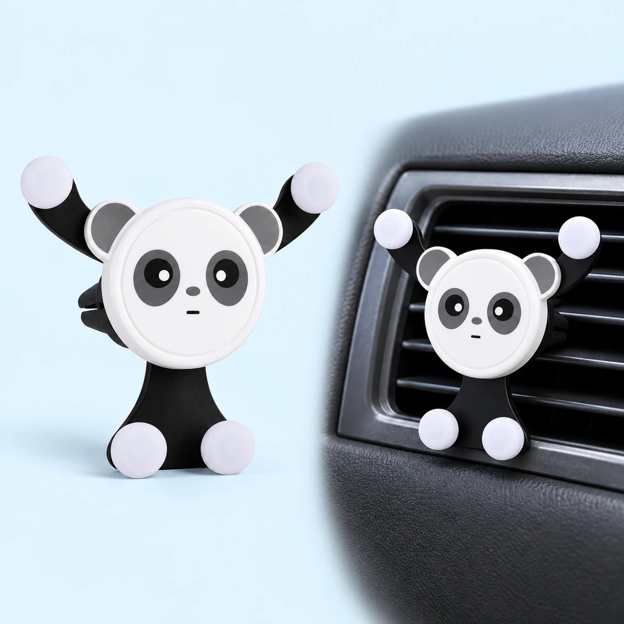 Raised-Arm Panda Car Vent Phone Holder
