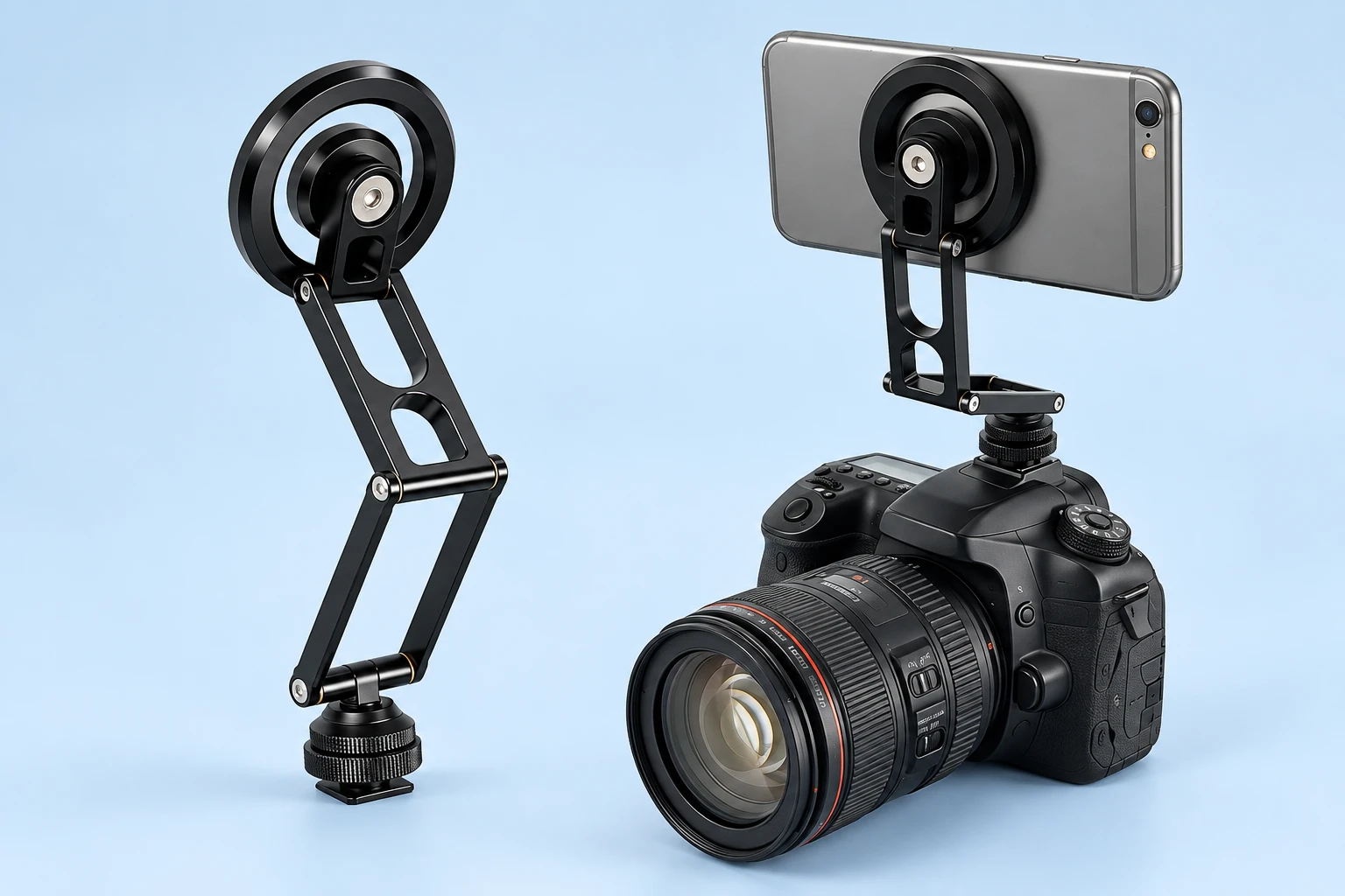 Black Two-Link Cold-Shoe Magnetic Phone Mount