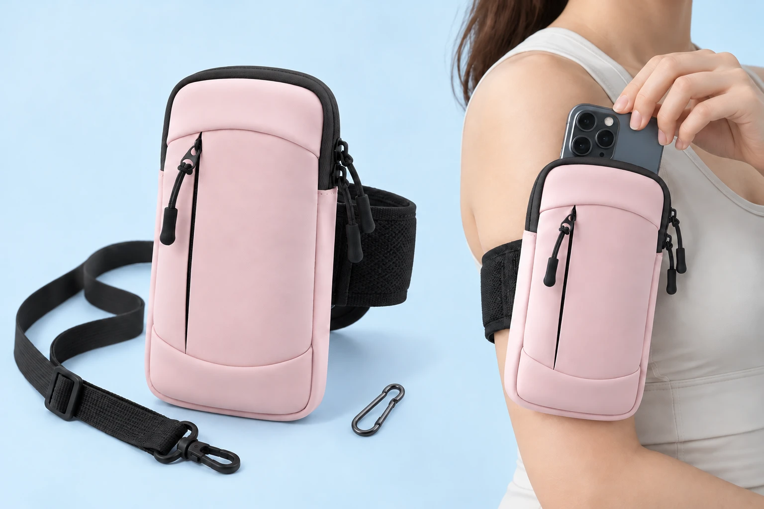 Pastel Pink Running Phone Arm Pouch