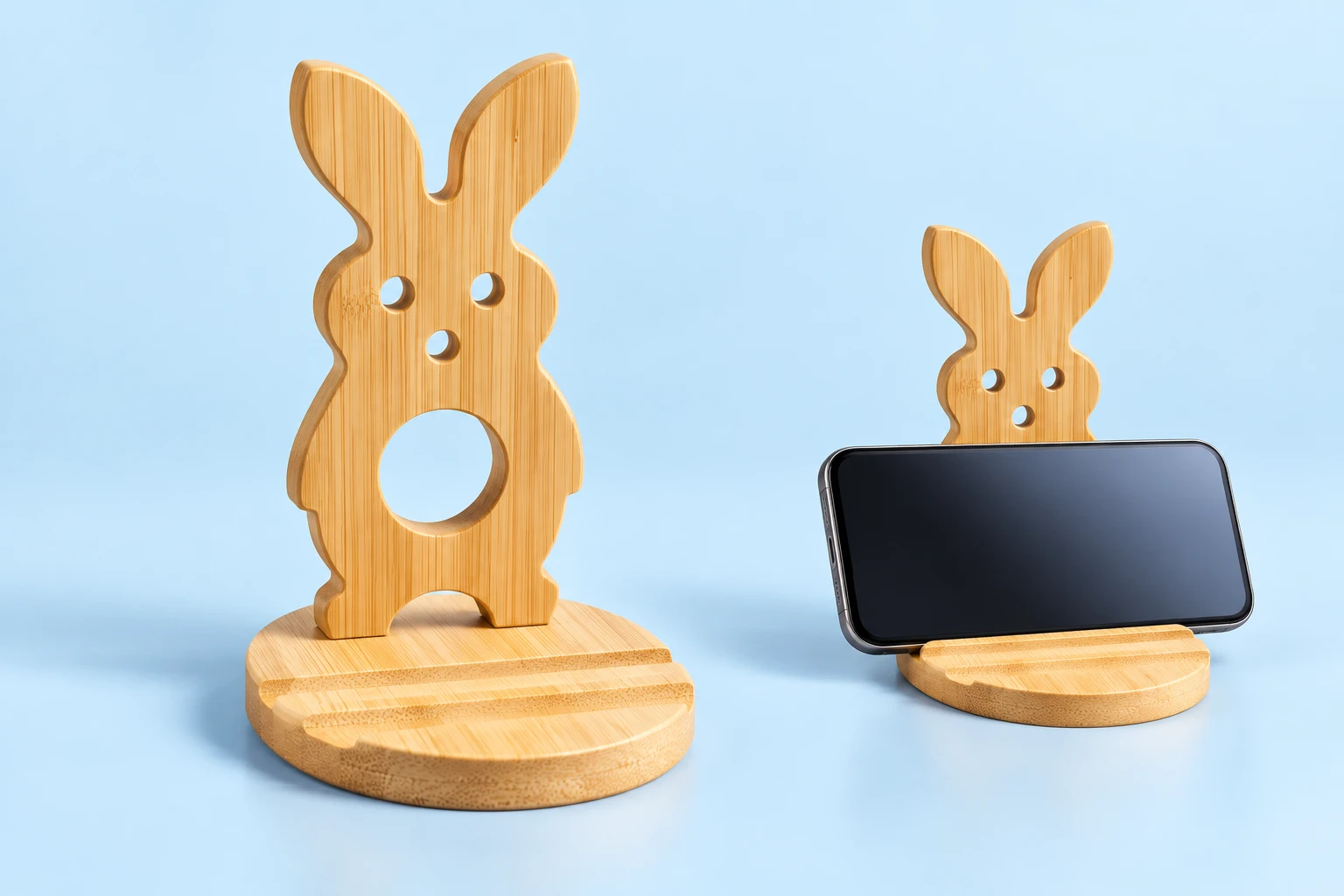Bamboo Rabbit Phone Stand photo