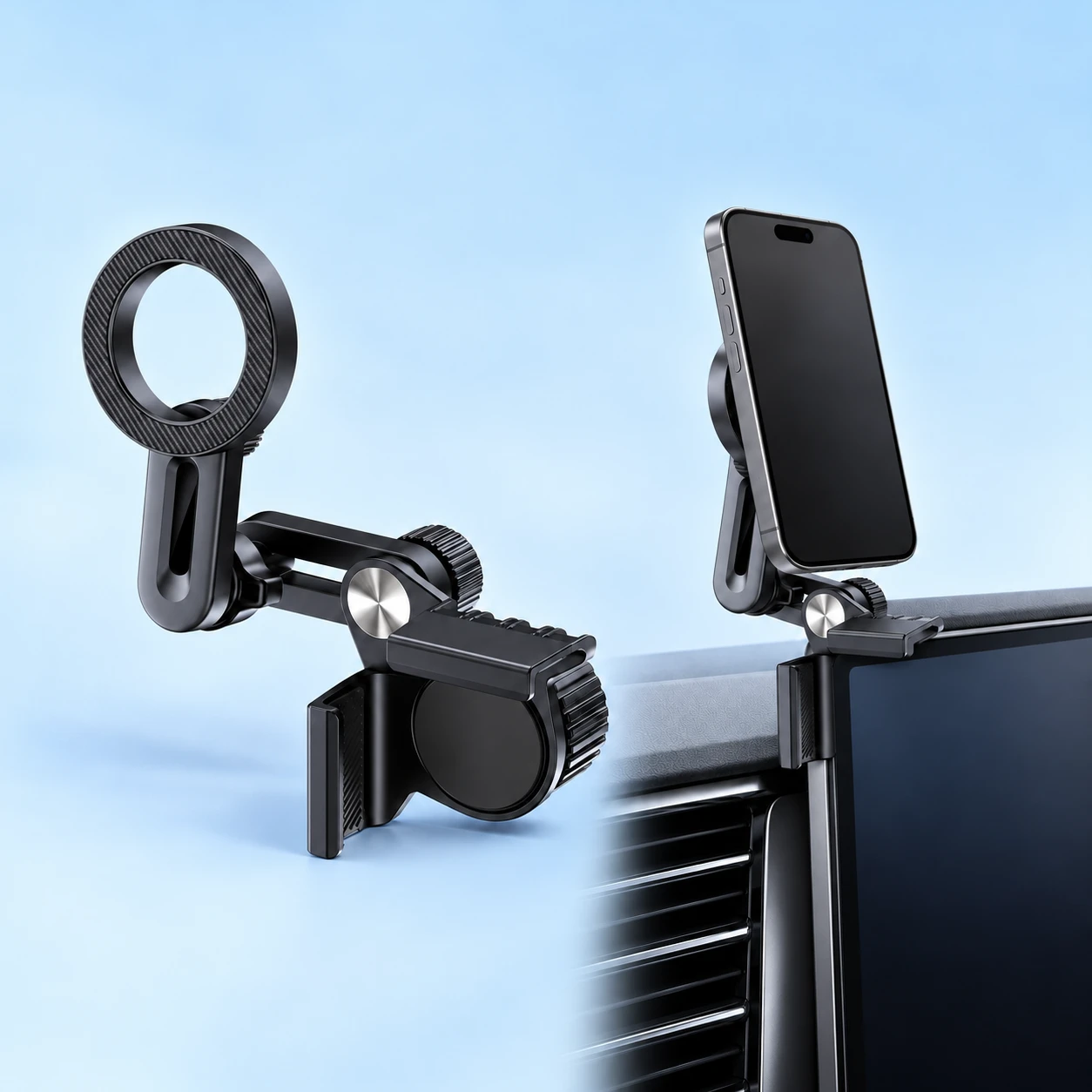 Black Articulated Screen-Corner Phone Holder