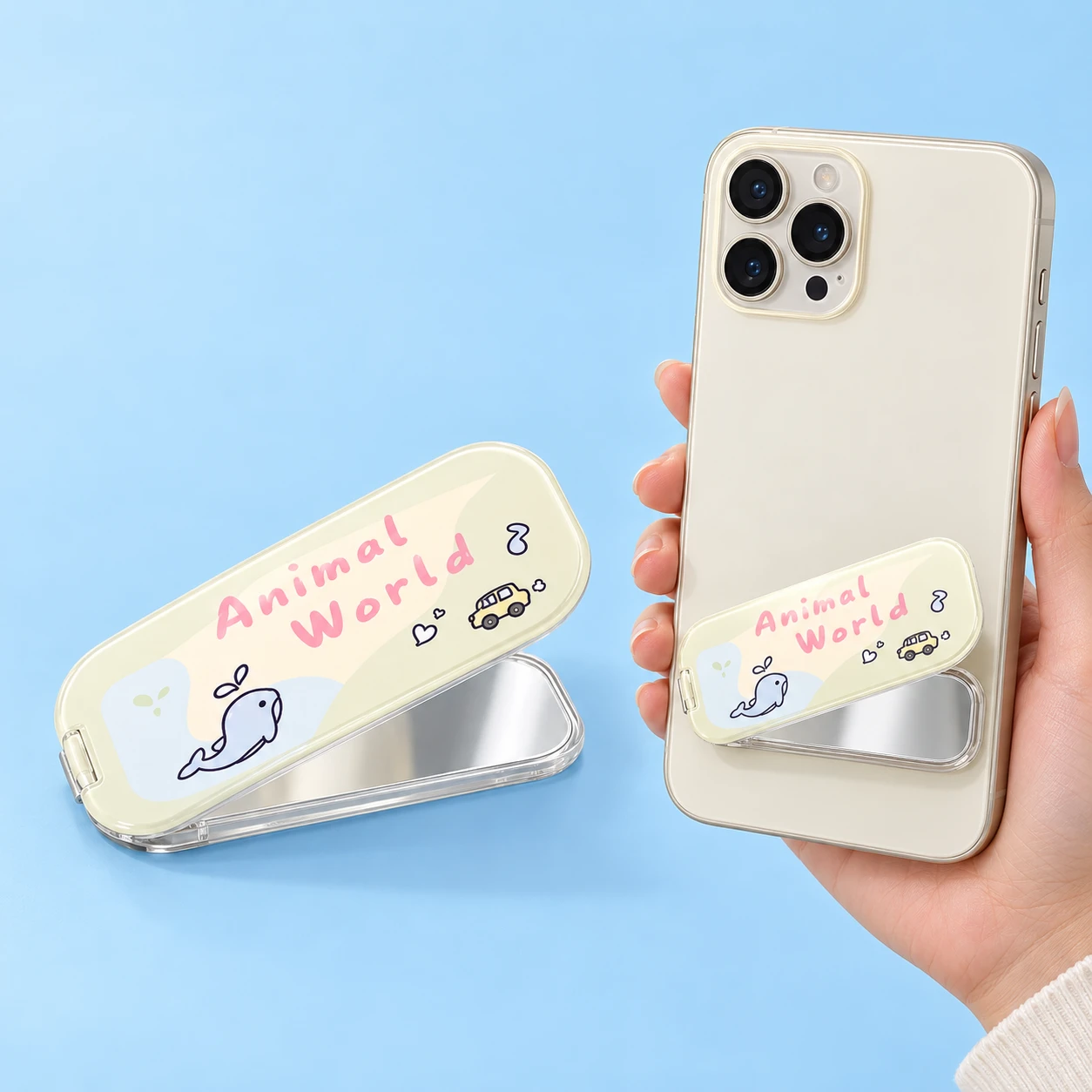 Animal World Folding Mirror Phone Kickstand