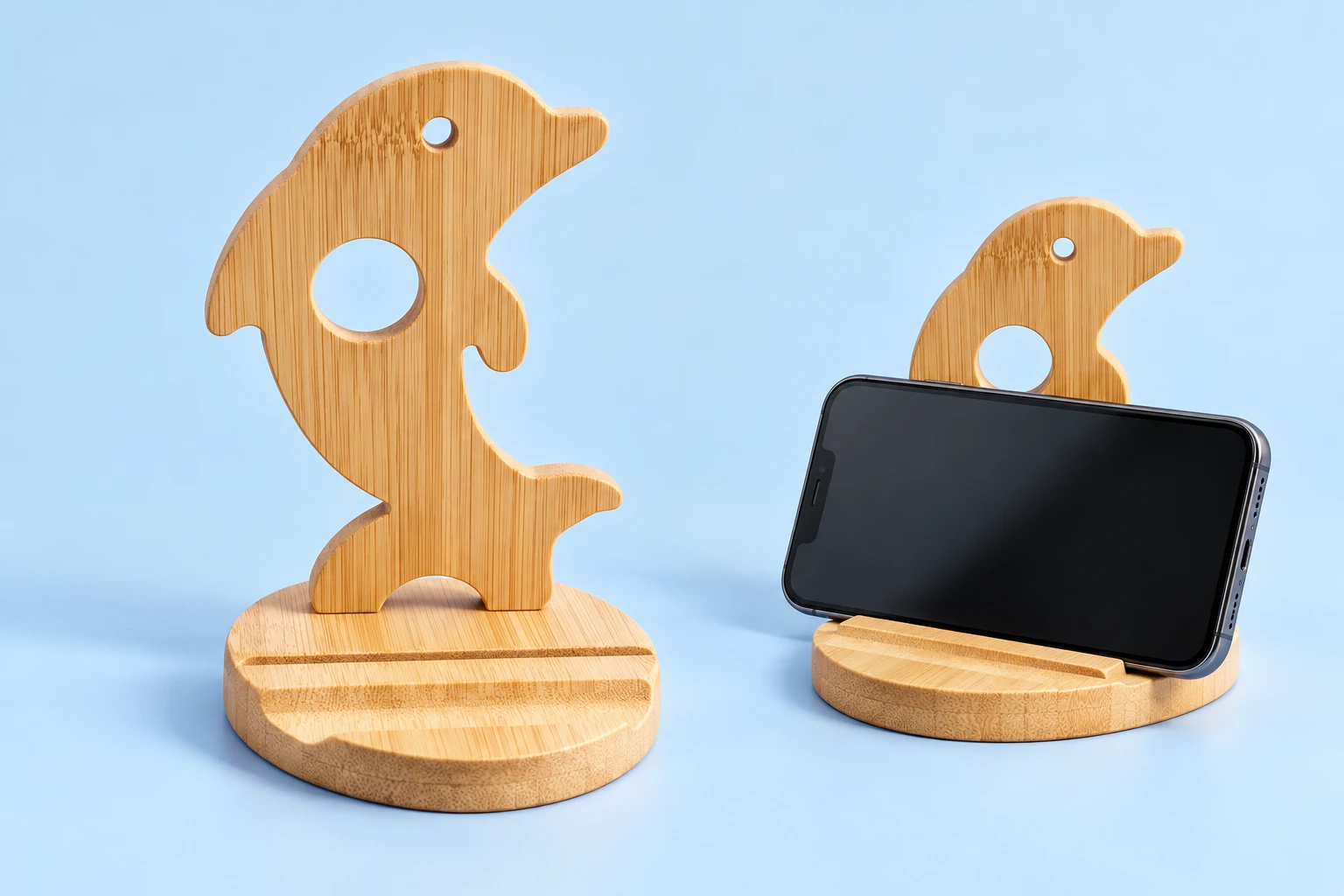 Bamboo Dolphin Phone Stand photo