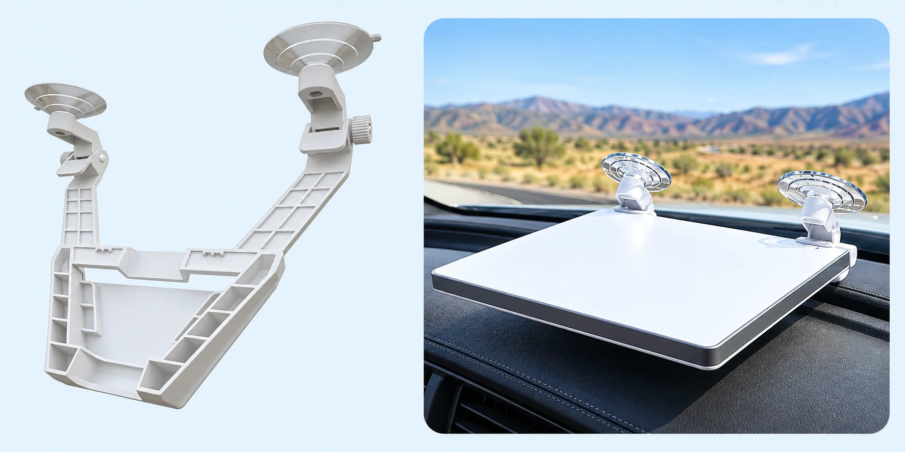 Dual-Suction Dashboard Mount for Starlink Mini