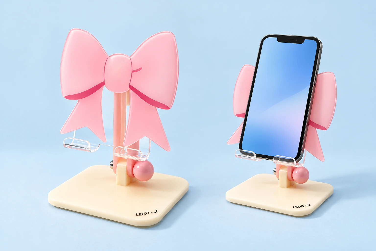 Pink Bow Acrylic Desktop Phone Stand