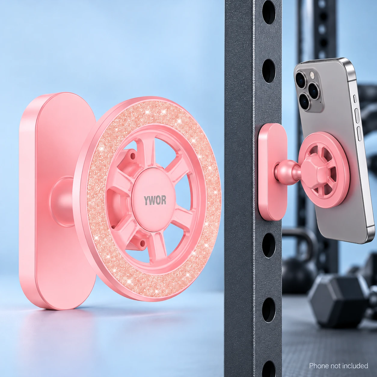 Pink Spoked Magnetic Gym Phone Holder