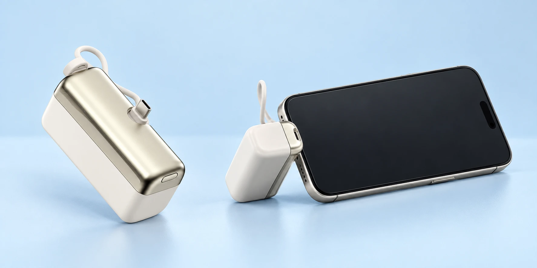 Ivory G63 Direct-Plug Capsule Phone Support; product and illustrative use on pale blue. Phone and scene props excluded.