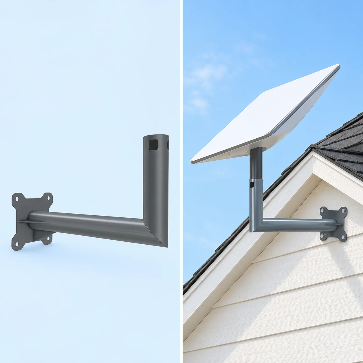 Long L-Shaped Wall Mount for Starlink Gen 2