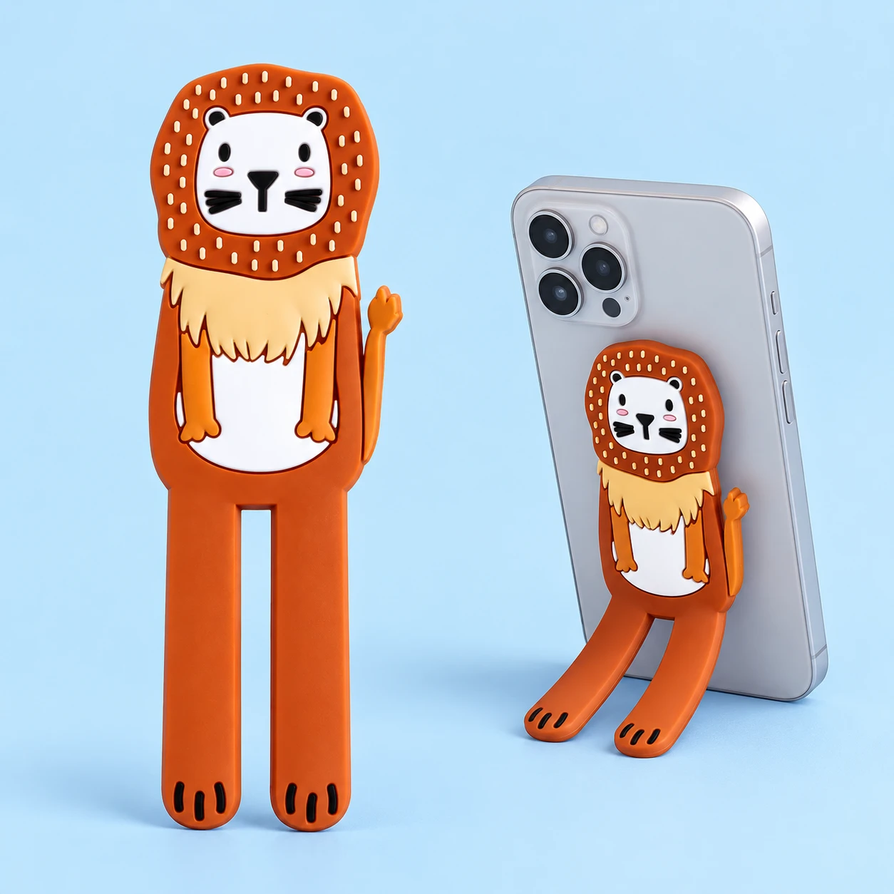Brown Lion Bendable Phone Kickstand